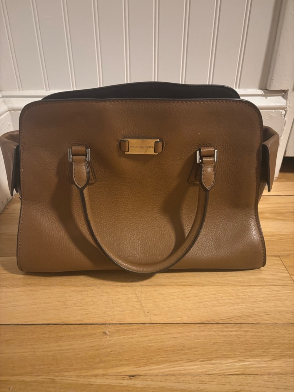 Michael Kors Tan Brown Leather Satchel Handbag